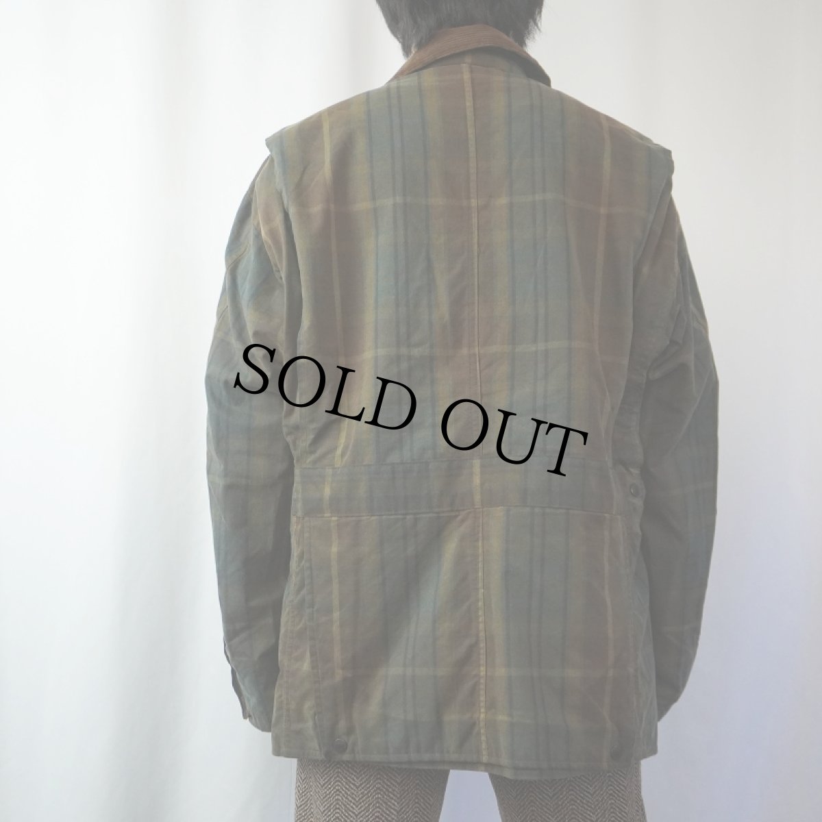 画像3: 90's〜 POLO Ralph Lauren チェック柄 オイルドハンティングジャケット L (3)