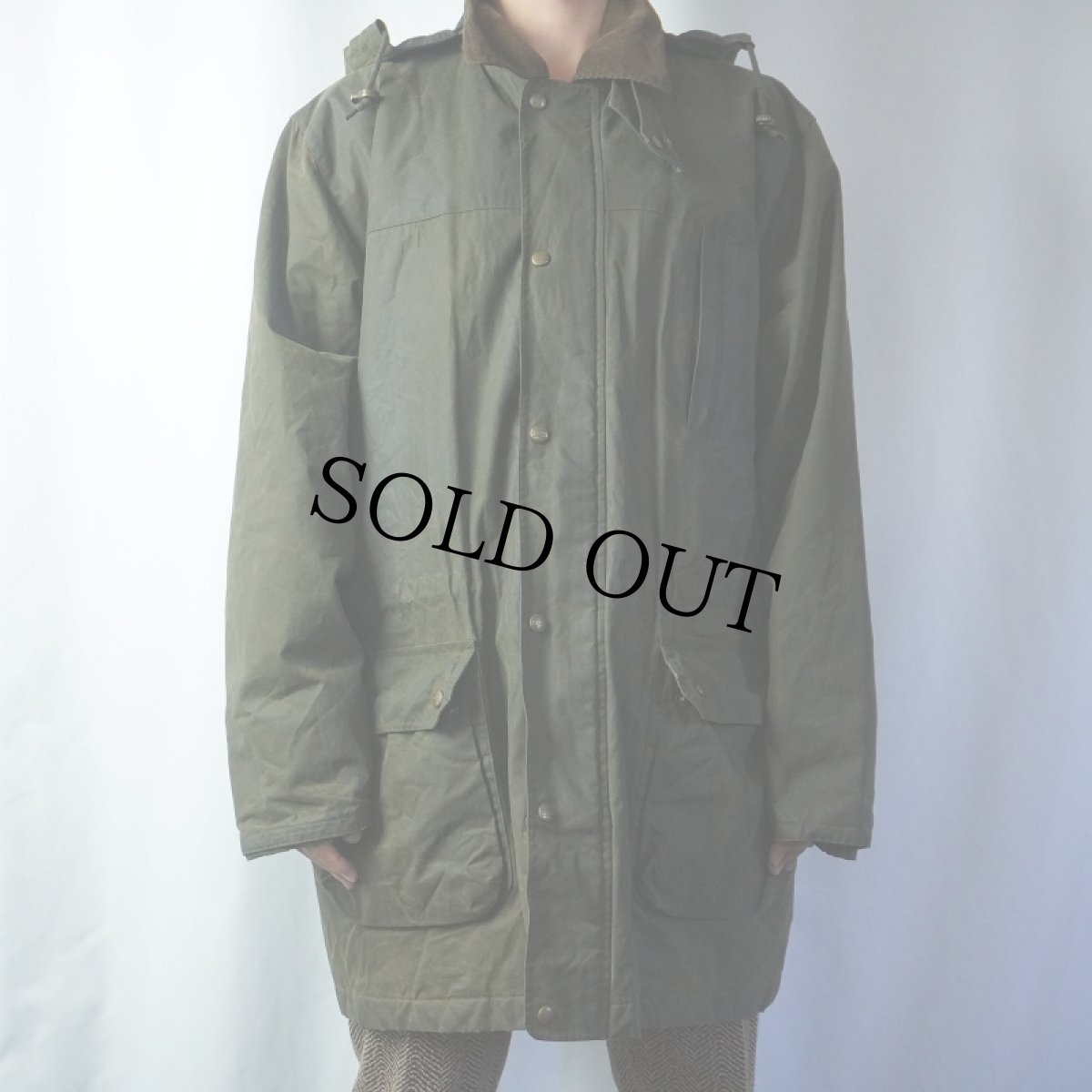 画像3: 80's L.L.Bean フード付き オイルドジャケット L (3)