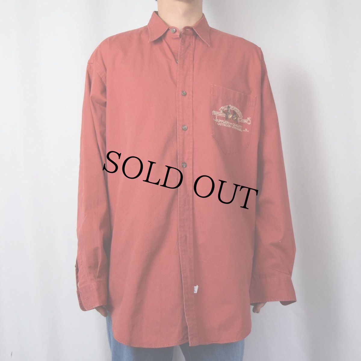 画像2: 90's POLO Ralph Lauren "POLO SPORTSMAN" 刺繍 コットンシャツ L (2)