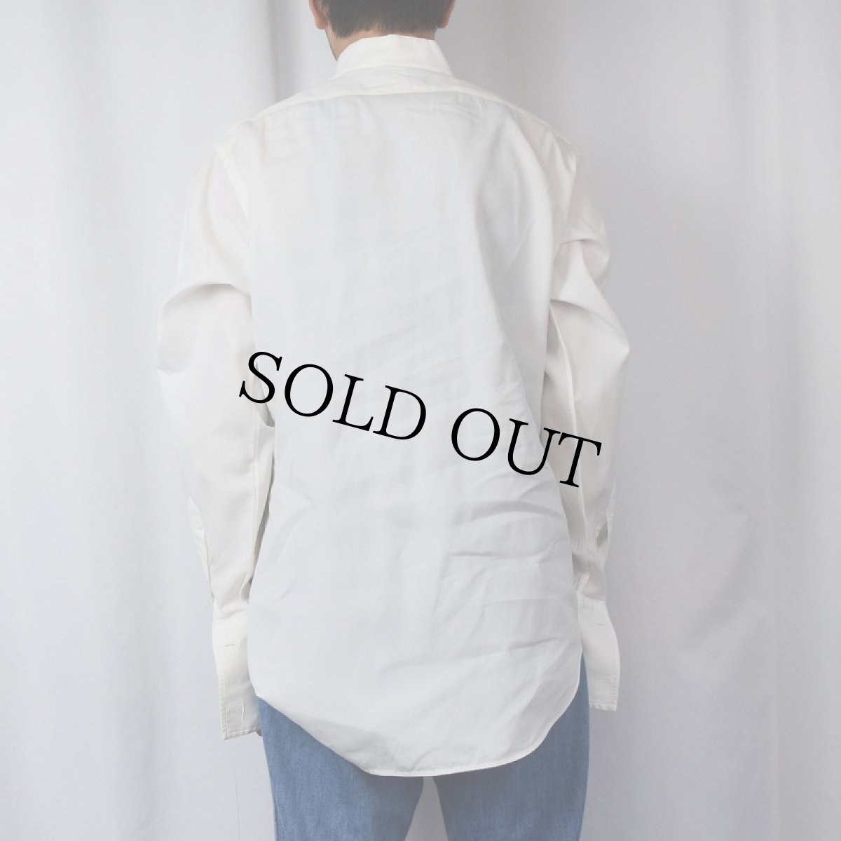 画像3: 90's POLO Ralph Lauren ダブルカフス&プリーツデザイン コットンドレスシャツ SIZE15-34 (3)