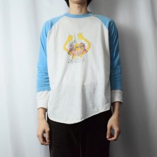 画像2: 70's USA製 セサミストリート キャラクタープリント ラグランTシャツ XL (2)