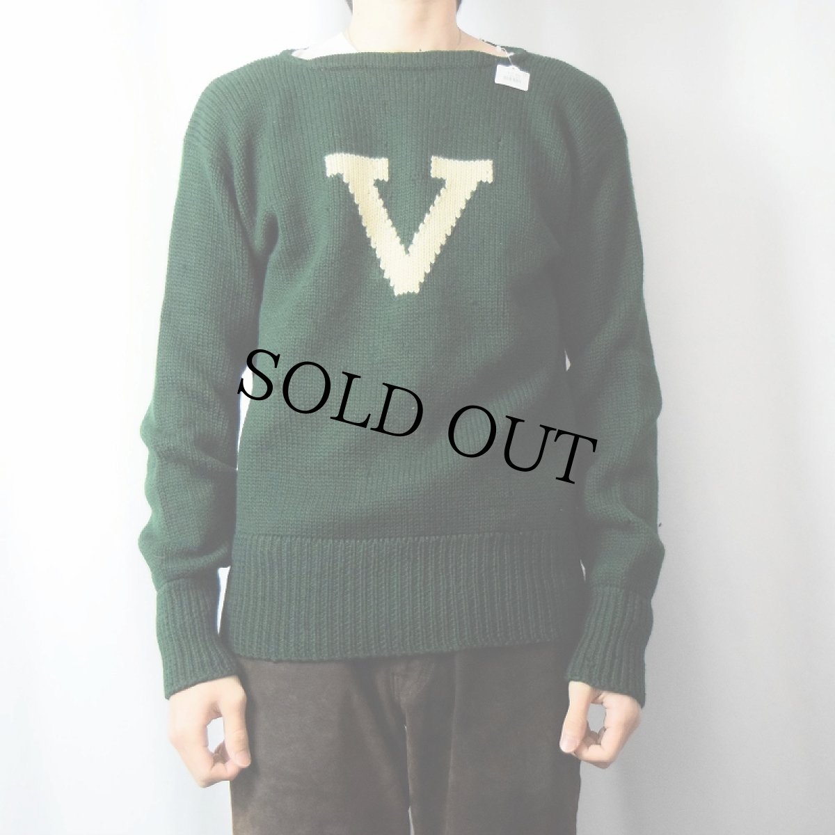 画像2: 50〜60's レタードニットセーター (2)