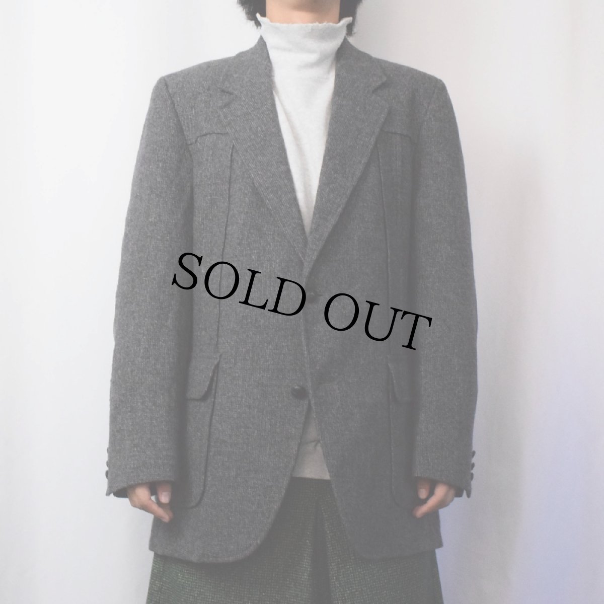 画像2: 90's PENDLETON USA製 エルボーパッチ付き ウールテーラードジャケット SIZE42 (2)