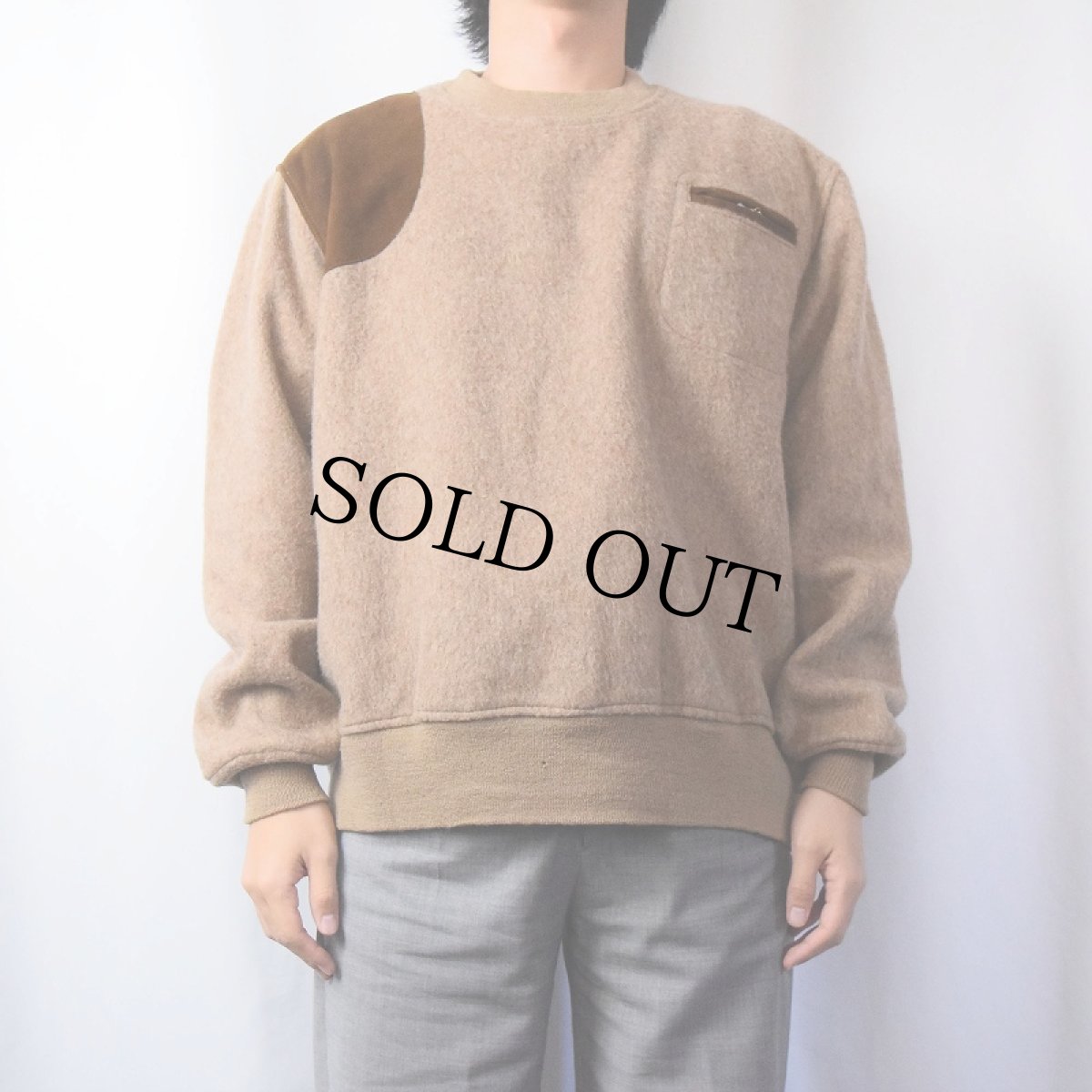 画像2: 60's GOKEYS ウールハンティングスウェット L (2)