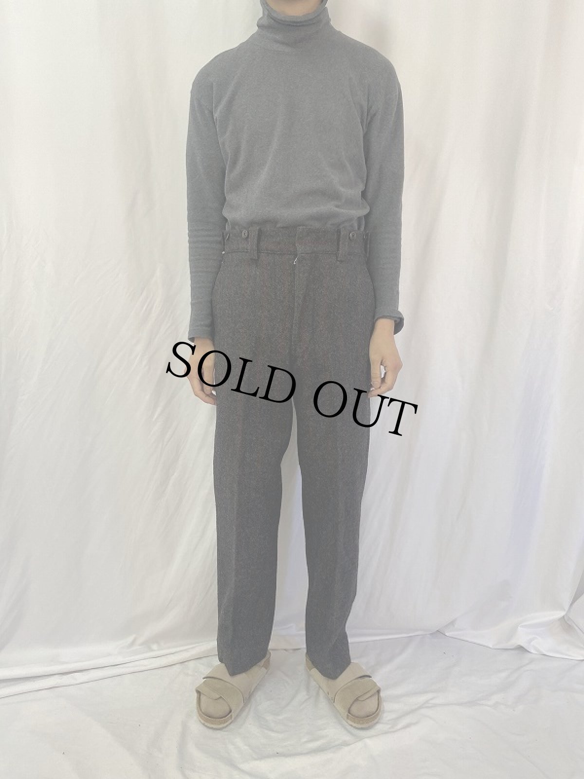 画像2: 80's Eddie Bauer ストライプ柄 マローンパンツ W33 (2)