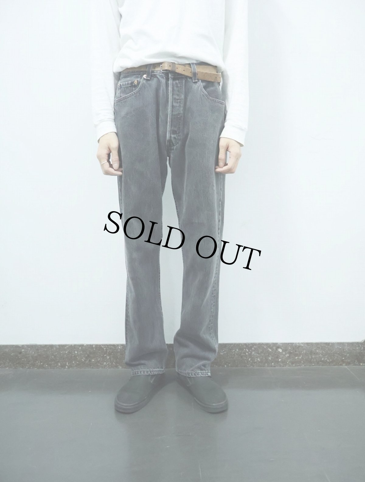 画像3: 90's Levi's 501 USA製 "サルファブラック" ブラックデニムパンツ W33 (3)