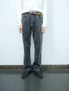 画像3: 90's Levi's 501 USA製 "サルファブラック" ブラックデニムパンツ W33 (3)