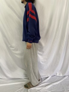 画像3: 90's〜 POLO Ralph Lauren 袖ラインデザイン ハーフジップスウェット L (3)