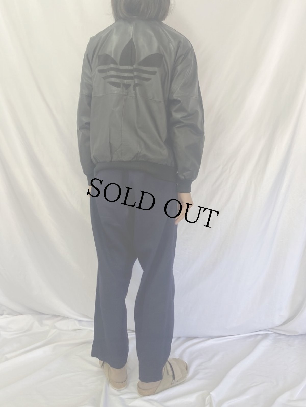 画像4: 80's adidas レザートラックブルゾン BLACK M (4)