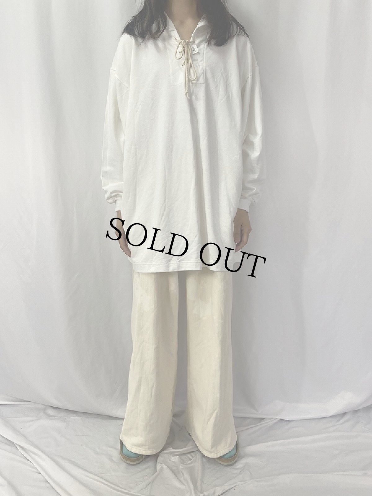 画像2: 90's BSX USA製 レースアップ スウェットフーディ ONESIZE (2)