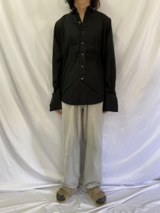 画像2: POLO Ralph Lauren "ESTATE FORMAL" プリーツデザイン タキシードシャツ M  (2)