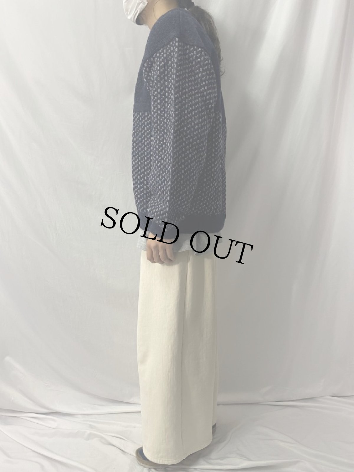 画像3: 70〜80's L.L.Bean NORWAY製 バーズアイ柄 プルオーバーニットセーター L (3)