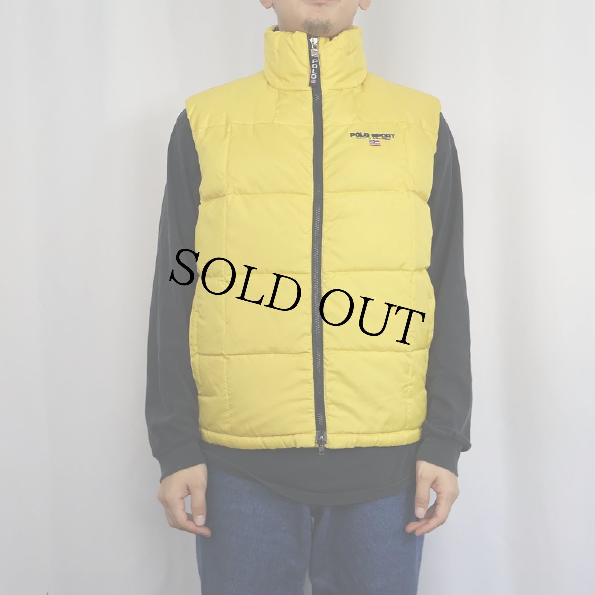 画像2: 90's POLO SPORT Ralph Lauren ロゴ刺繍 ダウンベスト S (2)