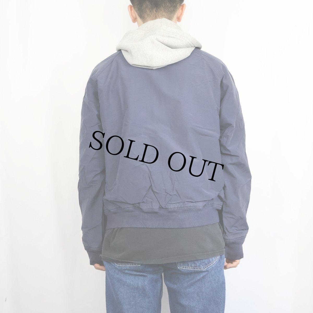 画像3: 90's POLO SPORT Ralph Lauren ロゴ刺繍 レイヤードデザイン フーディースイングトップ  NAVY M (3)