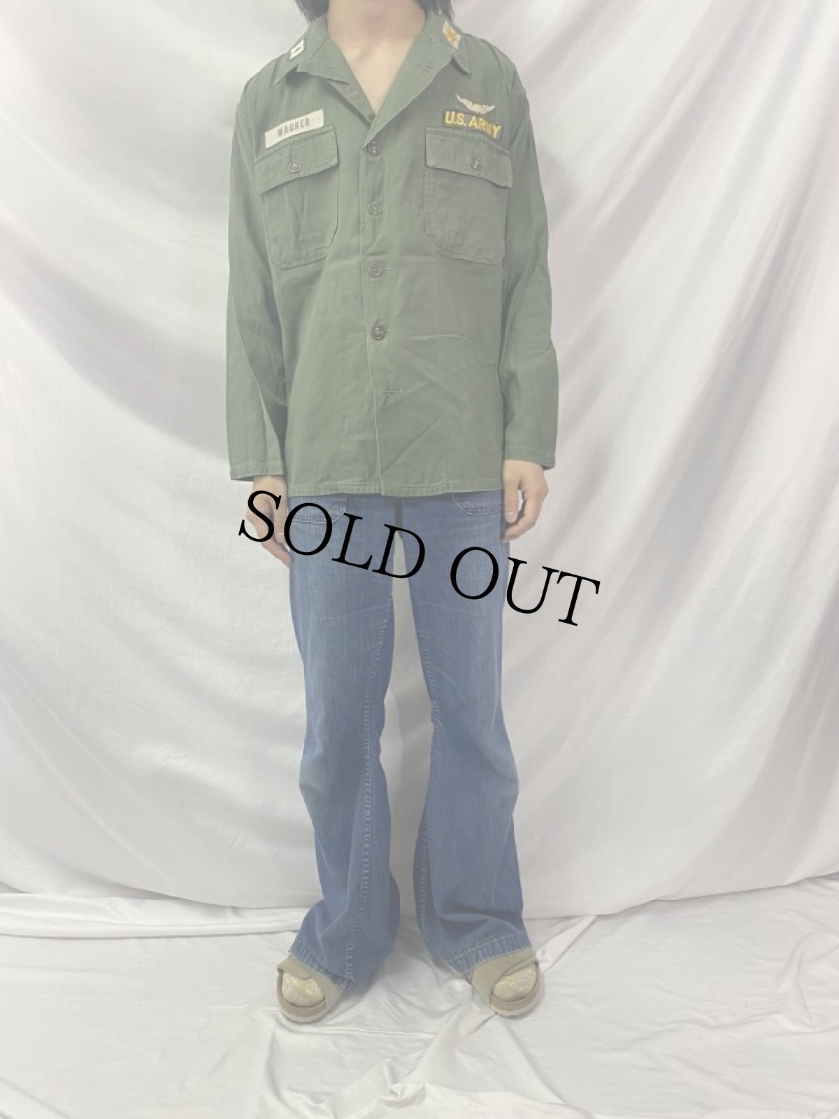 画像2: 60's U.S.ARMY ユーティリティシャツ 1st後期 MEDIUM (2)