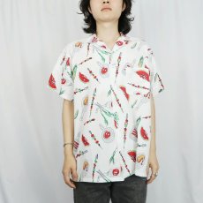 画像4: 50〜60’s “Chefmaster” Barbecue Pattern コットンオープンカラーシャツ / シェフハット 16 1/2 箱付きDEAD STOCK L (4)