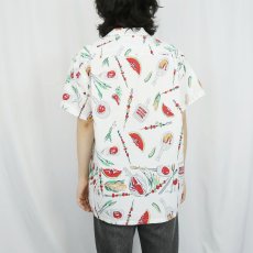 画像5: 50〜60’s “Chefmaster” Barbecue Pattern コットンオープンカラーシャツ / シェフハット 16 1/2 箱付きDEAD STOCK L (5)