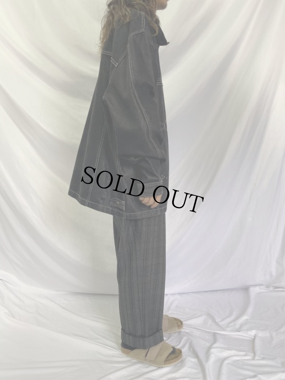 画像3: MARITHE＋FRANCOIS GIRBAUD ブラックデニムジャケット XXXL (3)