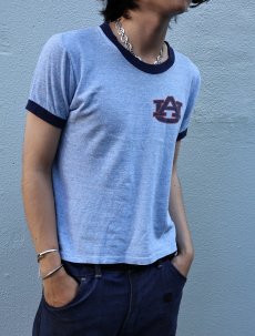 画像1: 60's Velva Sheen "AC" 染み込みプリントリンガーTシャツ  (1)
