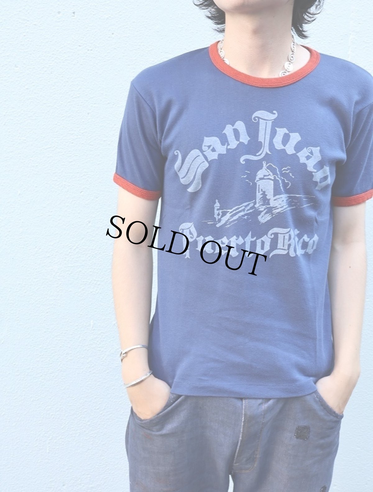 画像3: 70〜80's Di Cani "San Juan Puerto Rico" プリントリンガーTシャツ M (3)