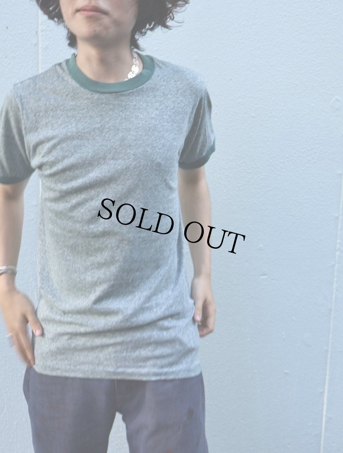 画像1: 70's TOWN CRAFT 無地リンガーTシャツ M (1)