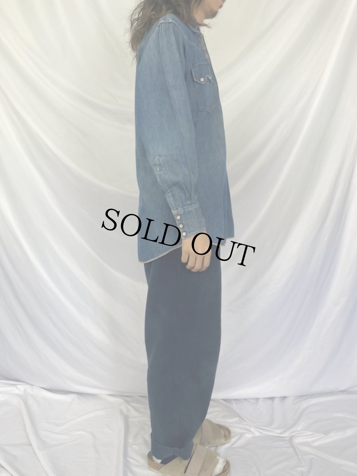 画像3: 50's H BAR C Ranchwear デニムウエスタンシャツ (3)