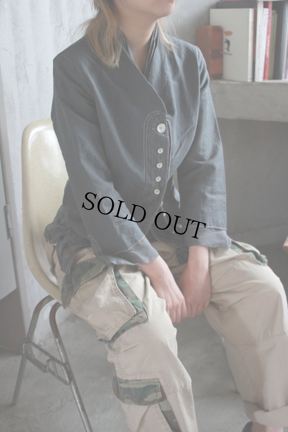 画像4: MARITHE＋FRANCOIS GIRBAUD ITALY製 レイヤードデザイン コットンリネンシャツジャケット size38 (4)