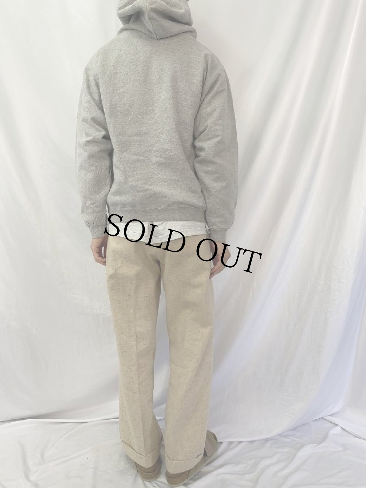 画像4: 90's U.S.NAVY USA製 袖プリント スウェットフーディー S (4)