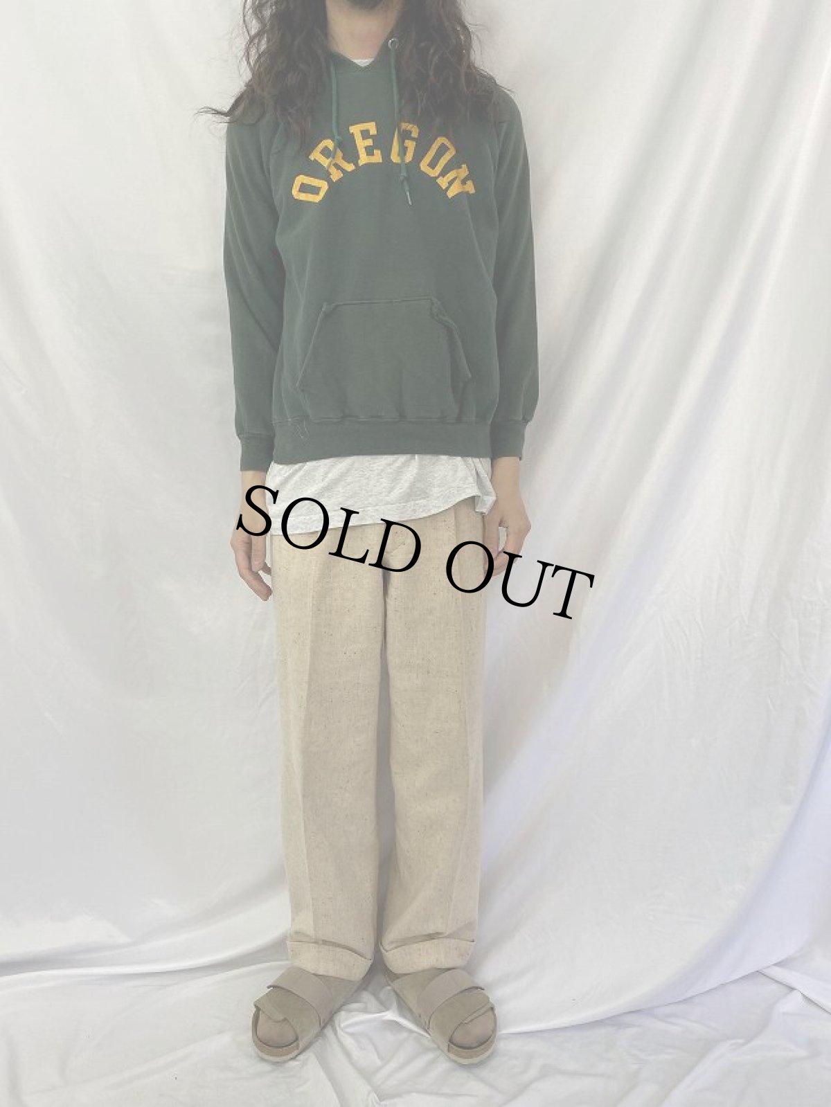 画像2: 80's Champion トリコタグ USA製 "OREGON" プリントスウェットフーディー L (2)