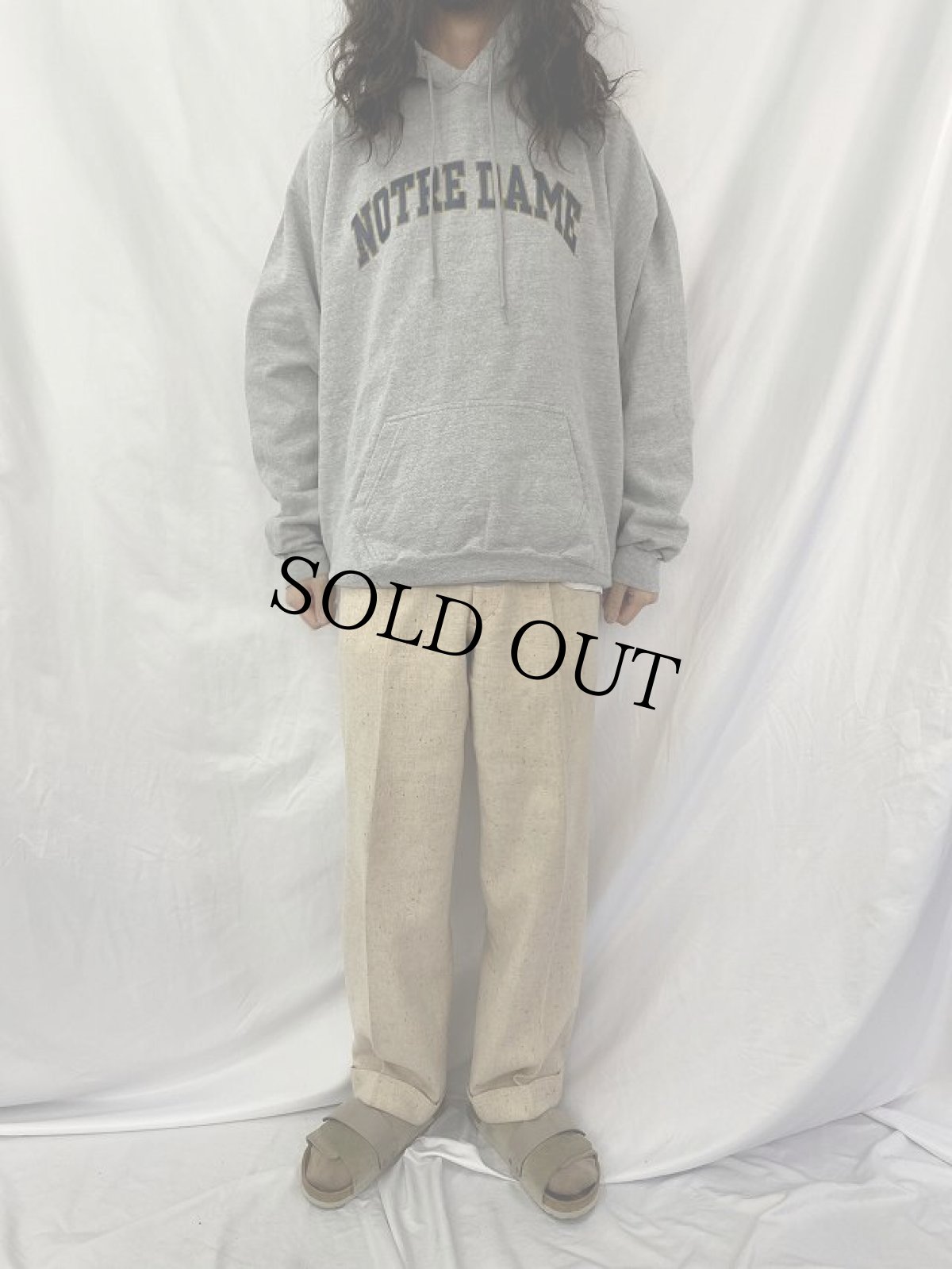 画像2: STEVE AND BARRY'S "NOTRE DAME" プリントスウェットフーディー XL (2)