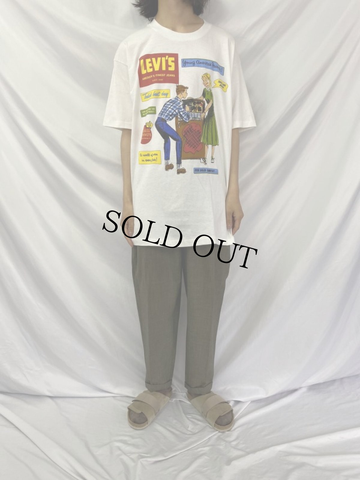 画像2: 90's Levi's USA製 イラストプリントTシャツ L DEADSTOCK (2)