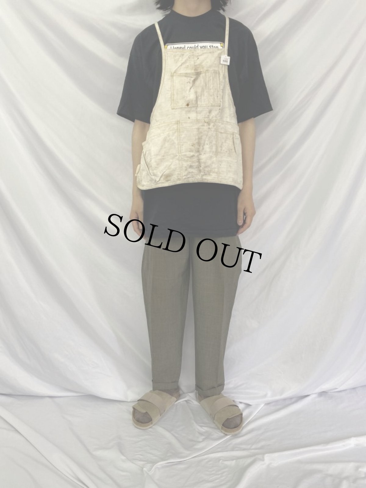 画像2: VINTAGE ヘリンボーン エプロン (2)