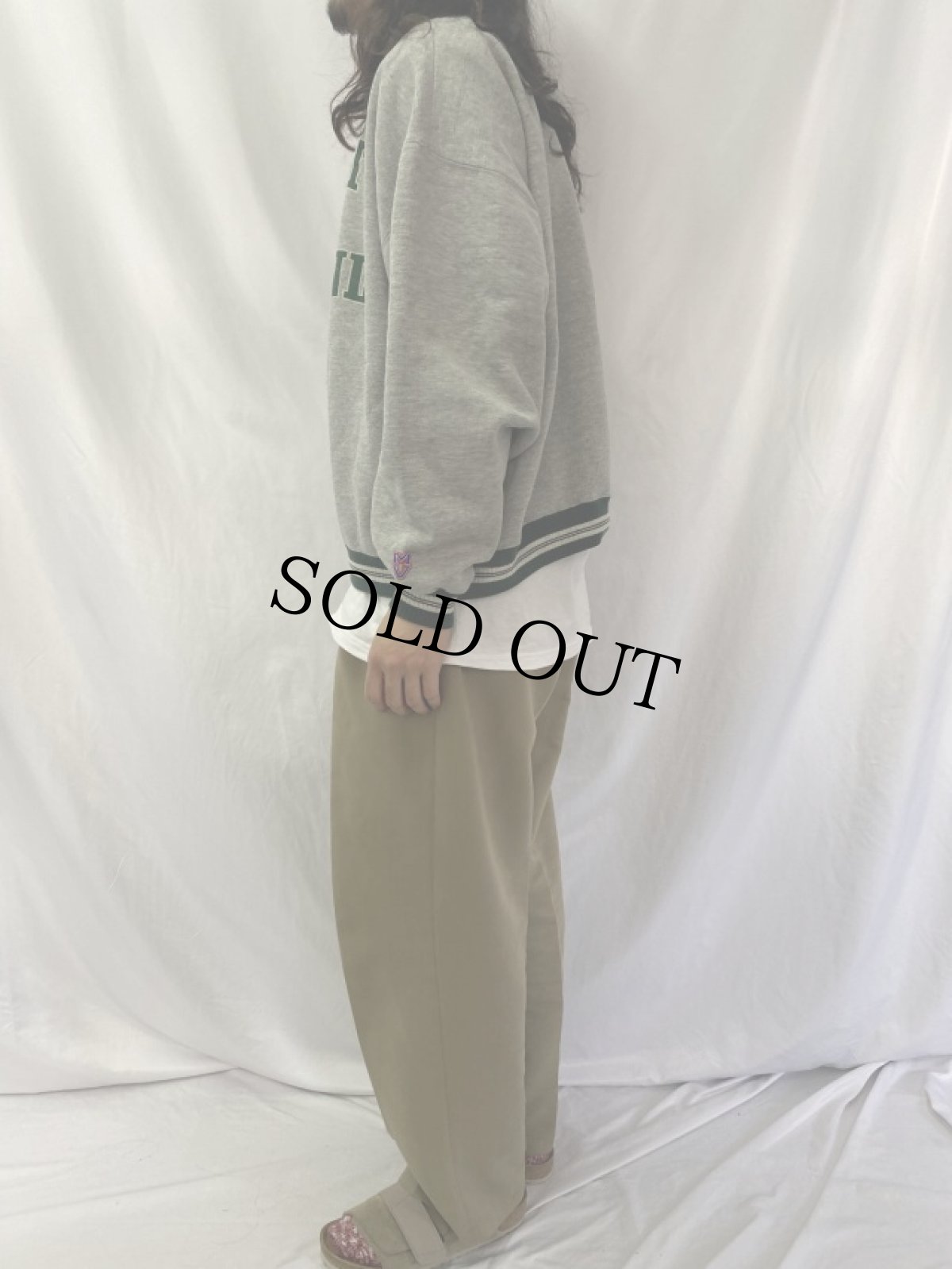 画像3: 90's MV SPORT USA製 "UNIVERSITY OF PORTLAND" ボーダーリブスウェット XL (3)