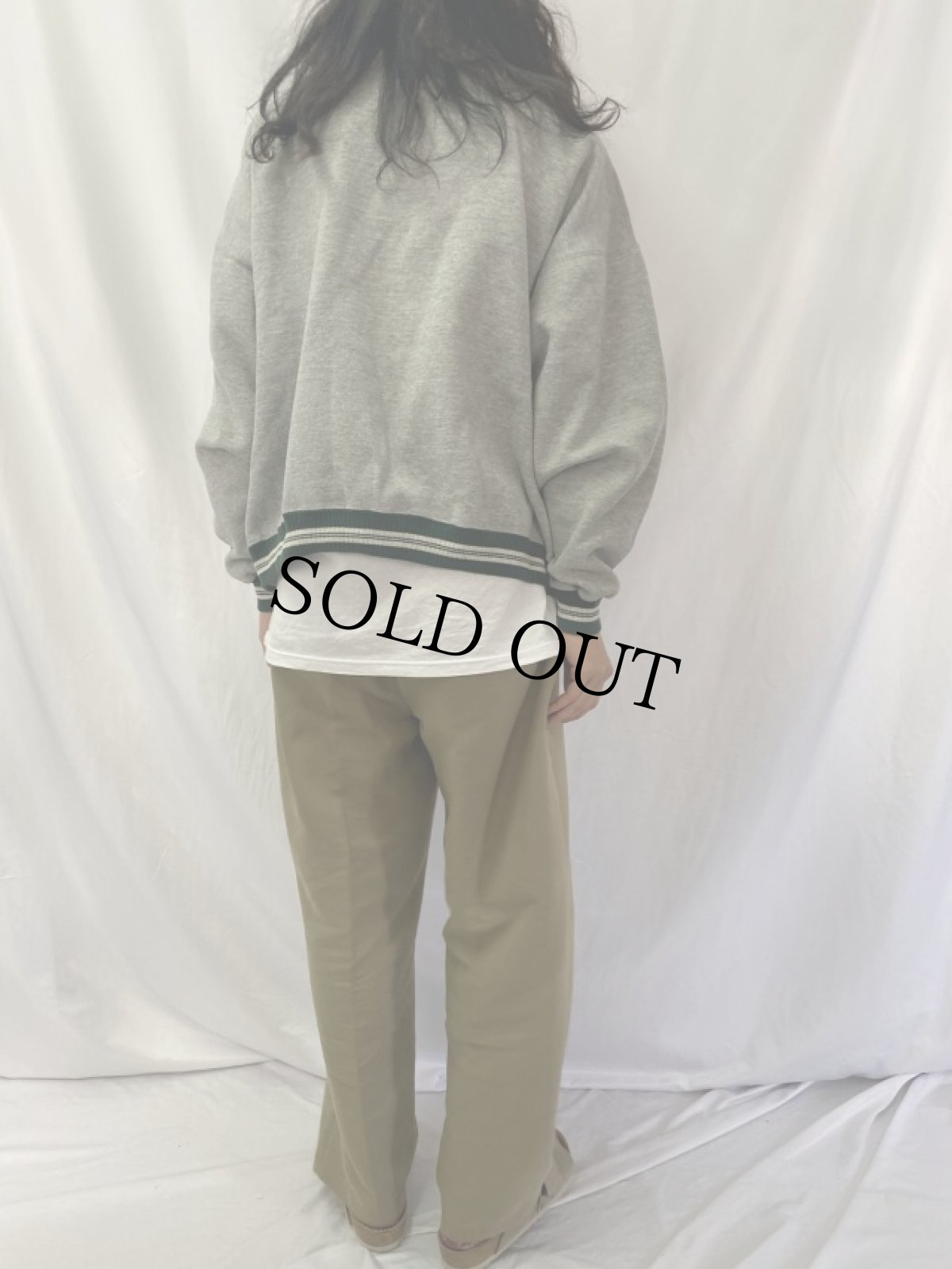 画像4: 90's MV SPORT USA製 "UNIVERSITY OF PORTLAND" ボーダーリブスウェット XL (4)