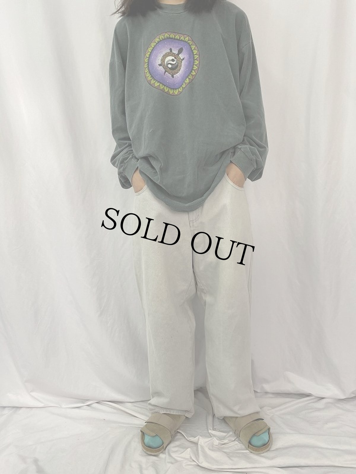 画像3: INTERSTATE ロゴ刺繍 ホワイトデニムパンツ W34 (3)