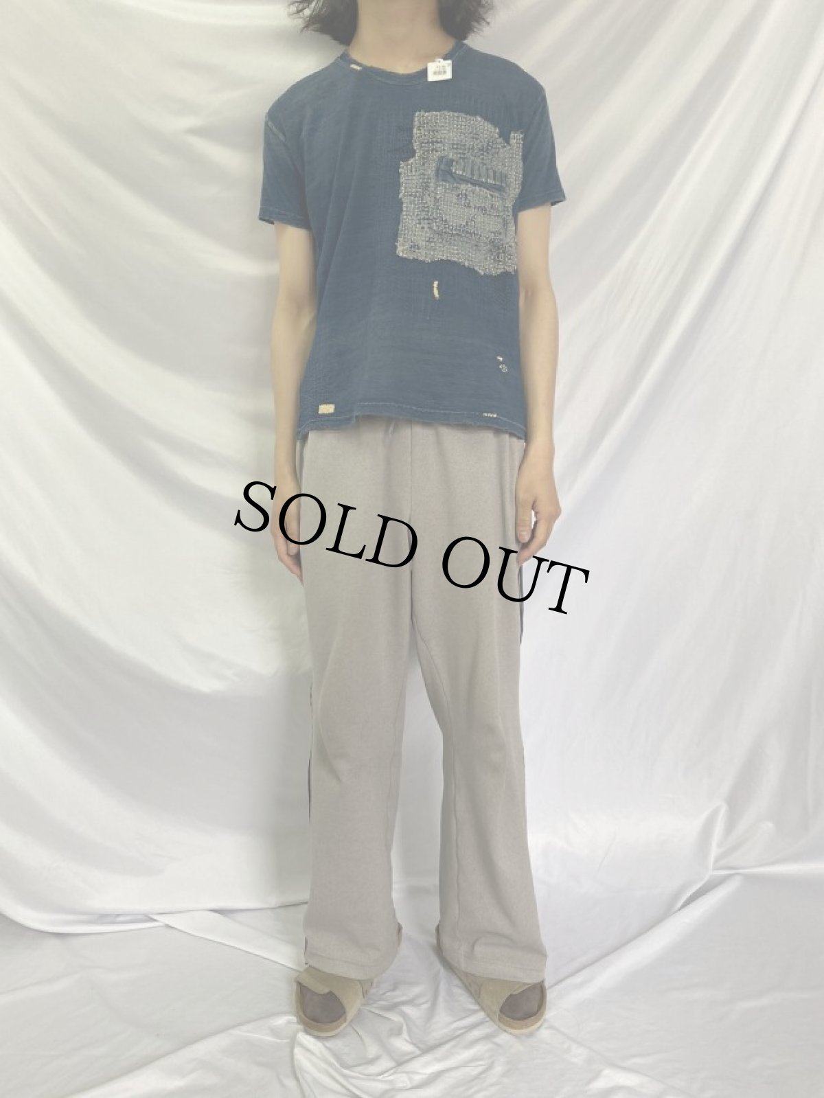 画像2: KAPITAL KOUNTRY 刺し子刺繍×襤褸加工 Tシャツ (2)