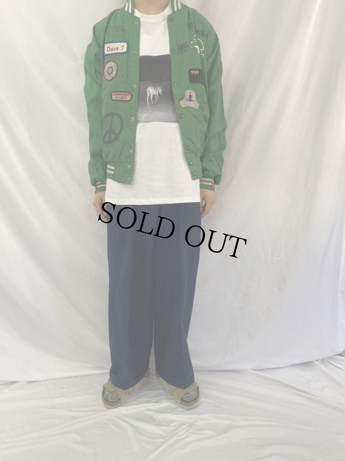 画像3: 70〜80's HARTWELL USA製 パッチ＆ハンドペイント スタジャン MEDIUM (3)