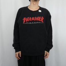画像2: THRASHER ロゴプリントスウェット BLACK (2)