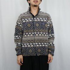 画像2: 90's Patagonia 総柄 リメイク フリースジャケット S (2)