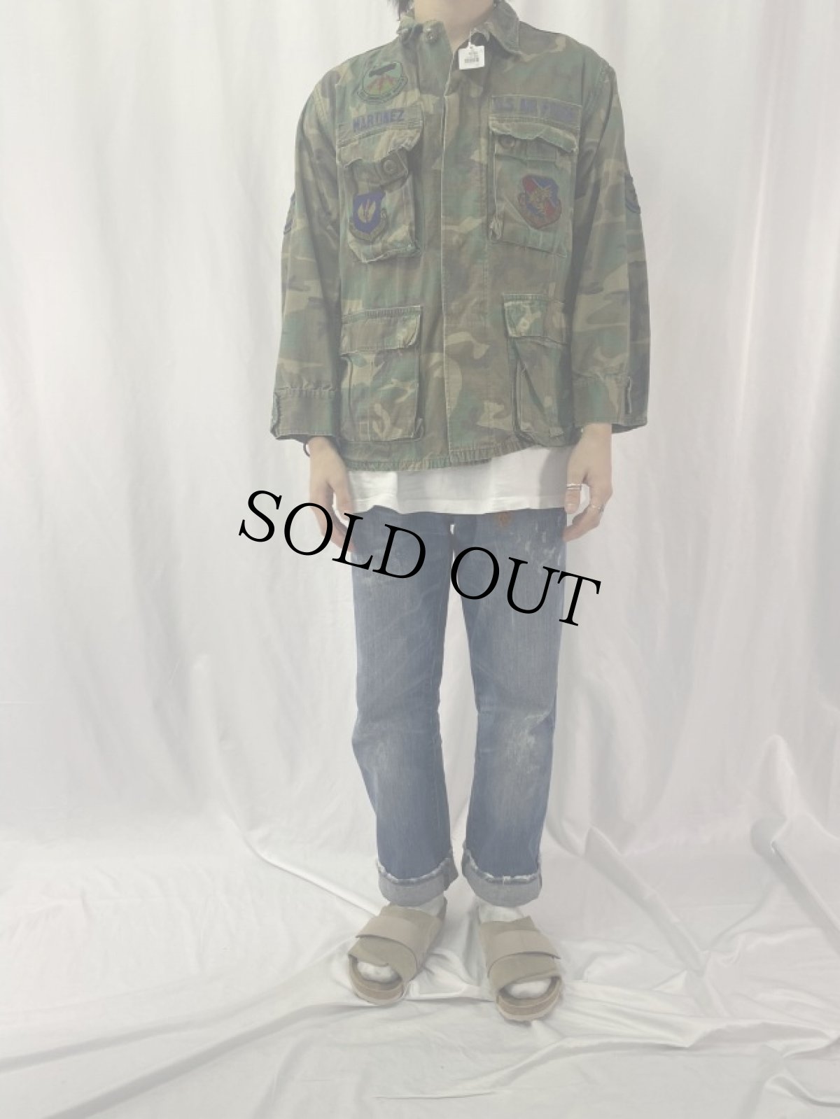 画像2: 80's U.S.ARMY ウッドランドカモ ジャングルファティーグジャケット パッチ付き (2)