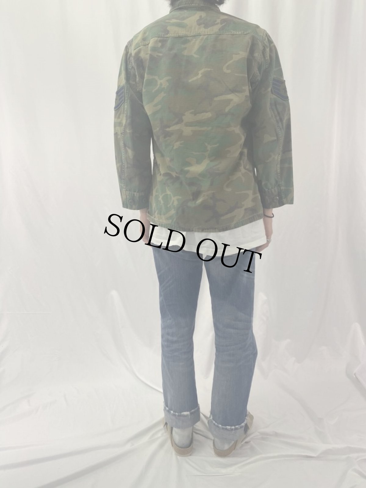 画像4: 80's U.S.ARMY ウッドランドカモ ジャングルファティーグジャケット パッチ付き (4)