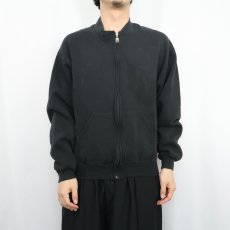画像2: 90's RUSSELL ATHLETIC 無地 フルジップスウェット BLACK M (2)