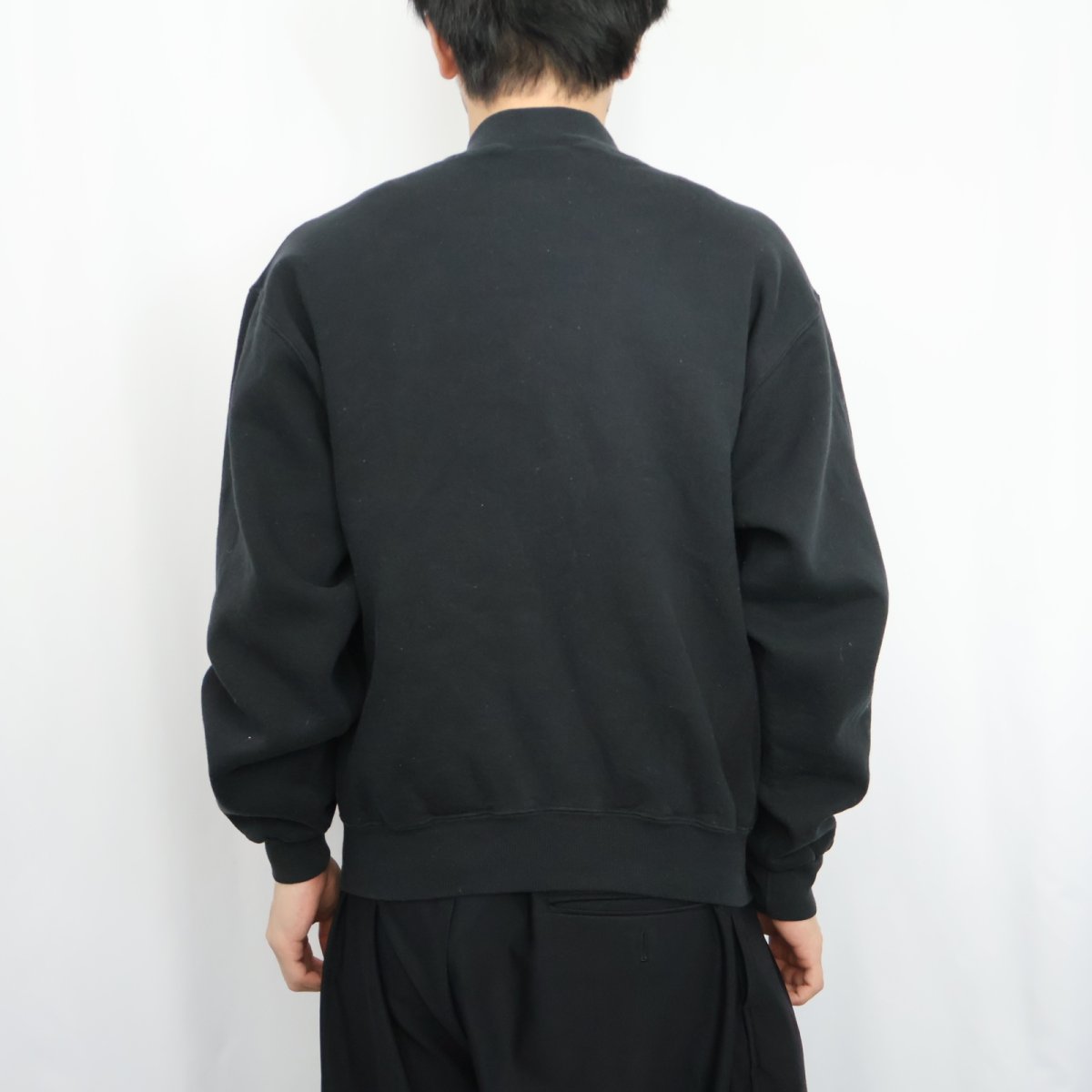 画像3: 90's RUSSELL ATHLETIC 無地 フルジップスウェット BLACK M (3)