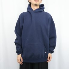 画像2: 90's RUSSELL ATHLETIC USA製 無地 スウェットフーディー NAVY XXL (2)