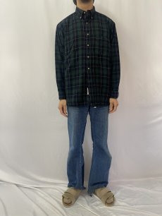 画像2: 80's PENDLETON "SIR PENDLETON" チェック柄 ボタンダウンウールシャツ L (2)