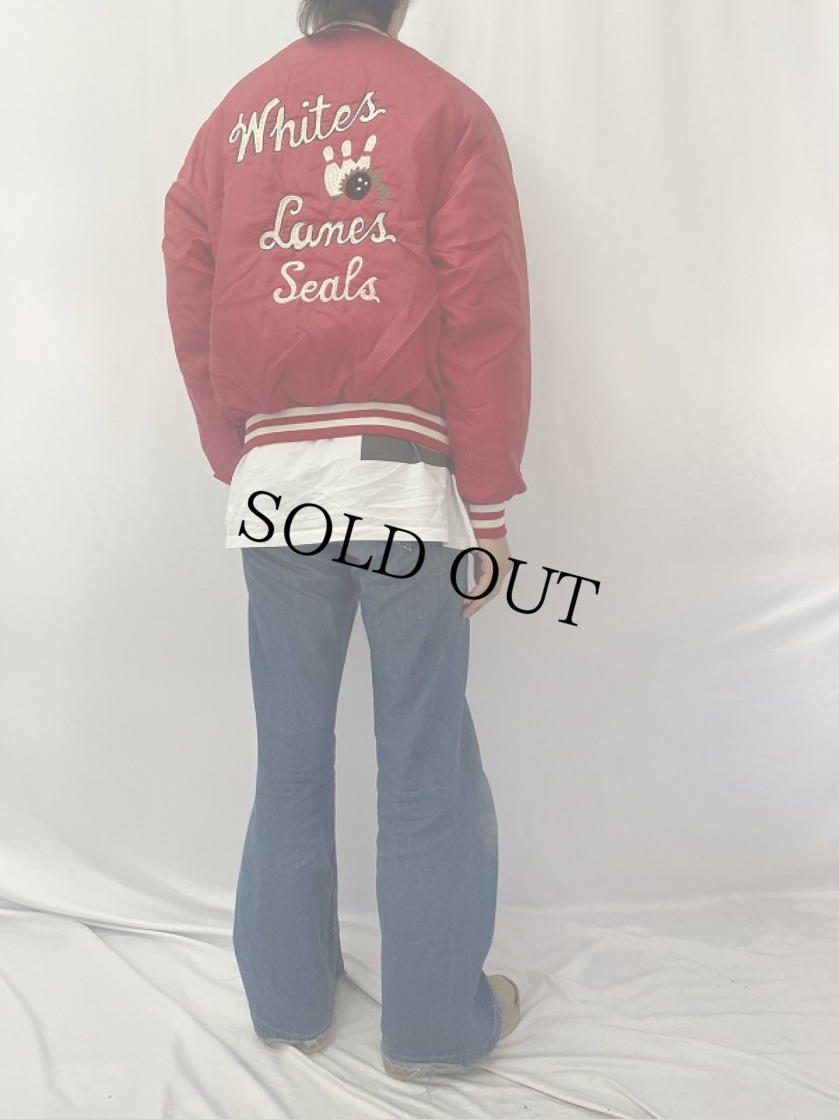 画像4: 〜80's King Louie PRO FIT USA製 チェーン刺繍 スタジャン M (4)