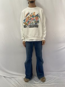 画像2: 【SALE】 80's Ocean Pacific サメイラストスウェット XL (2)