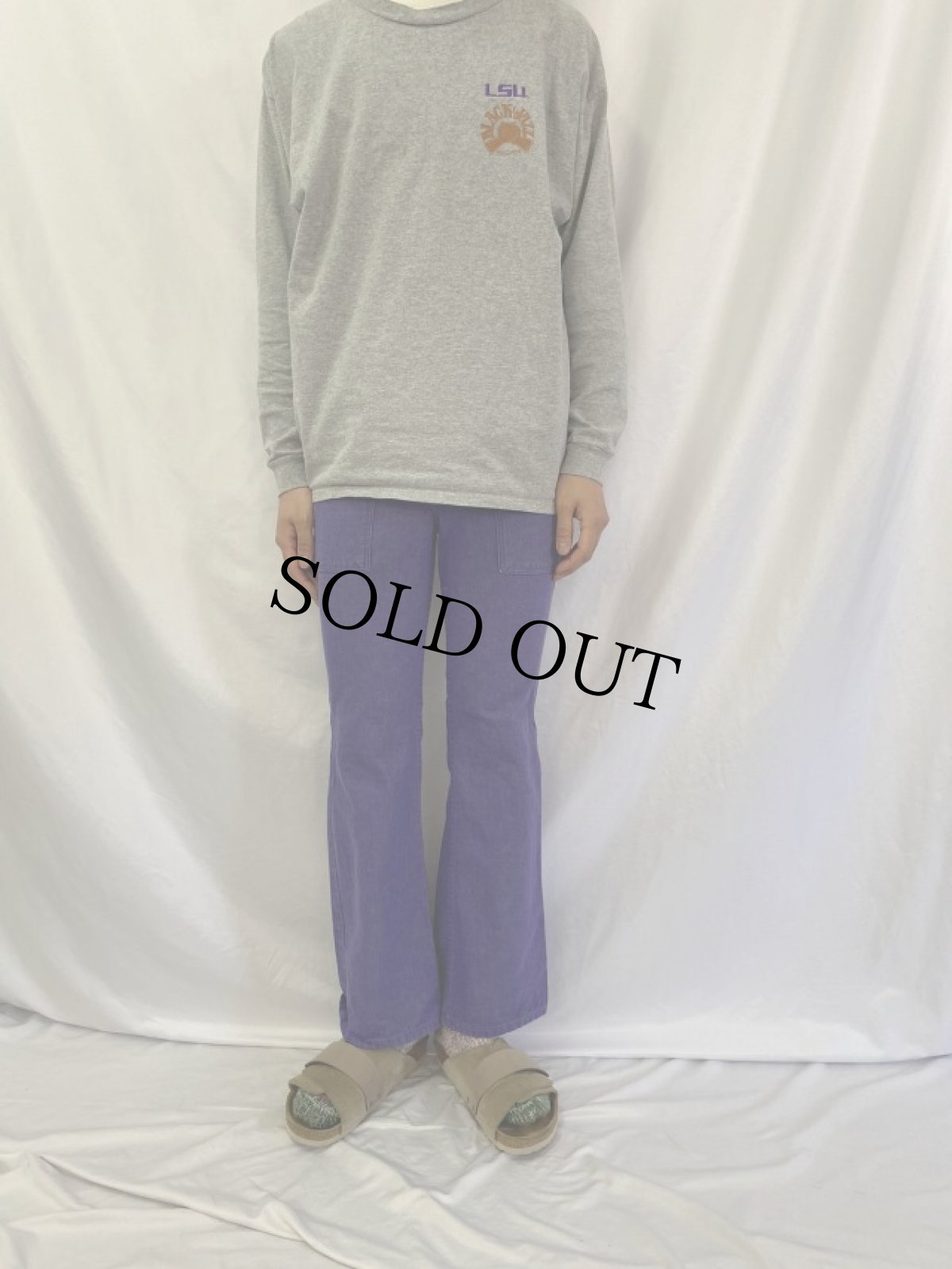 画像2: 80's Wrangler USA製 カラーフレアデニムパンツ W28 (2)