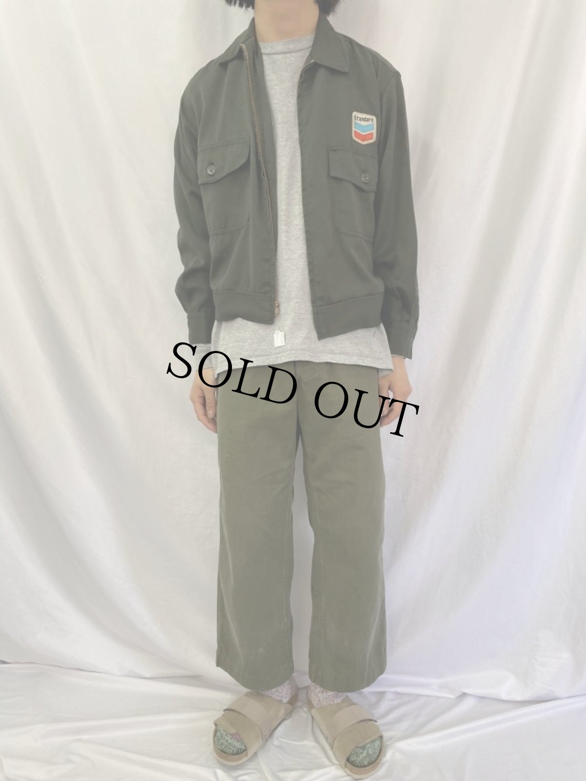 画像2: 60's BOSS "Standard" パッチ付き ワークジャケット M (2)