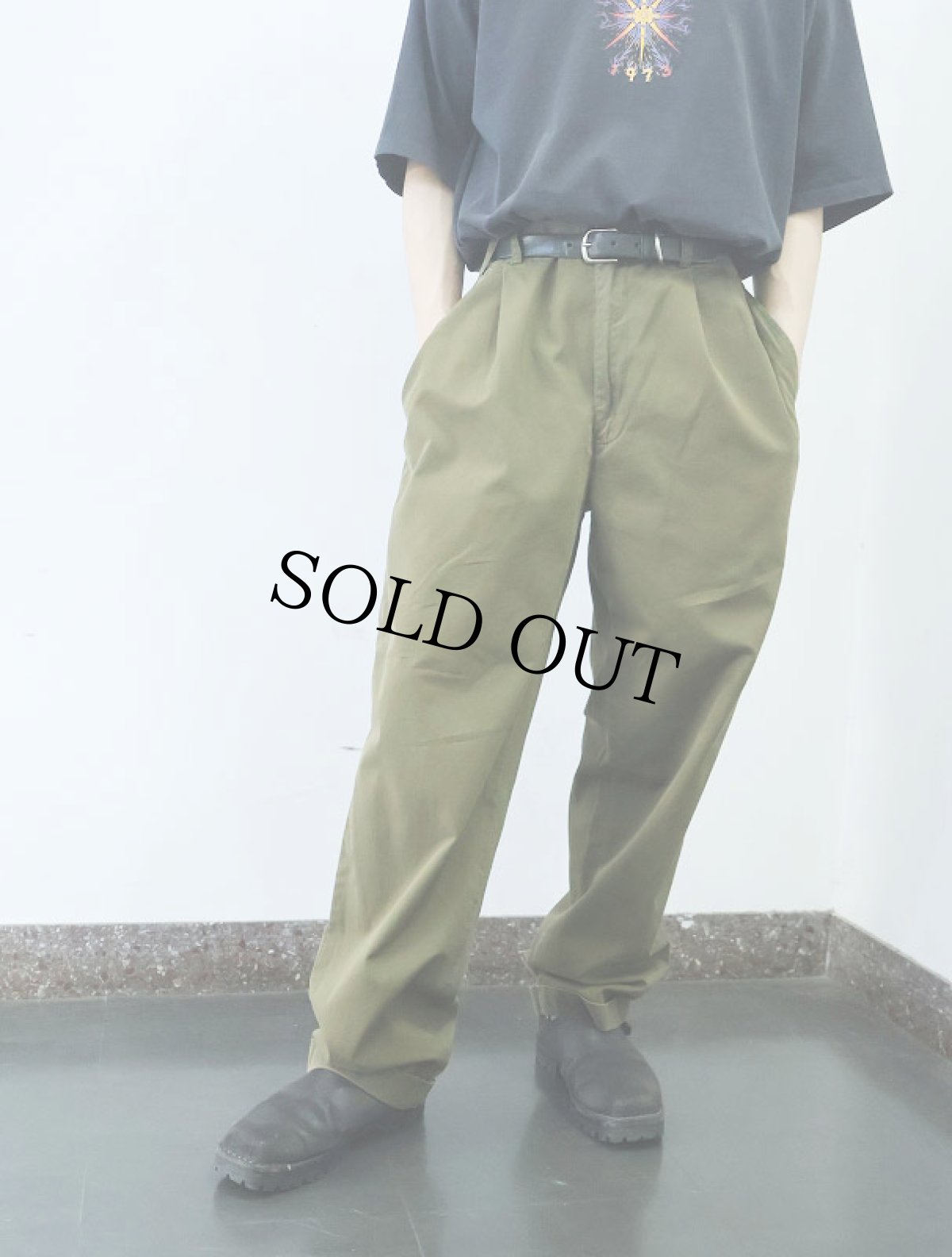 画像2: 90's POLO Ralph Lauren "HAMMOND PANT" 2タックコットントラウザーズ W35 (2)